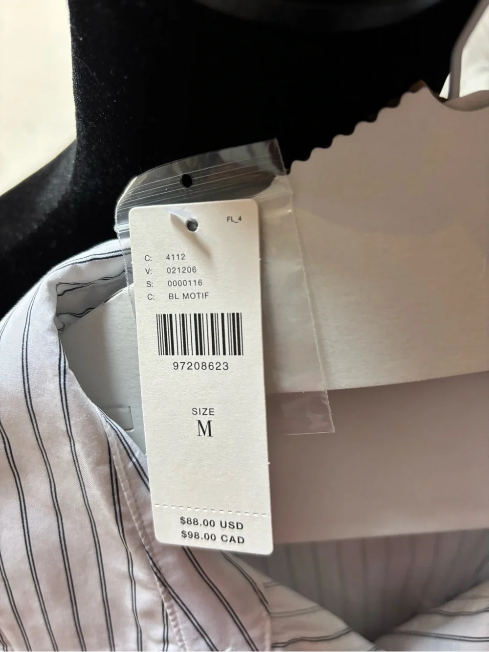 dolan White Pinstripe Shirt with Navy Corset Panel - Picture 2 of 3